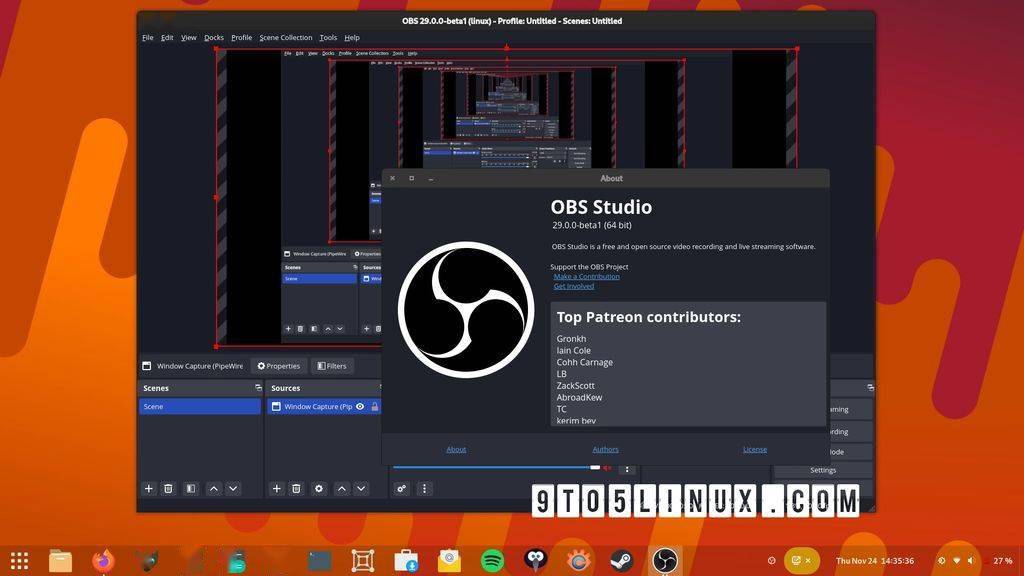 苹果14版本录屏软件:开源免费录屏和直播软件 OBS Studio 29 发布